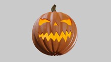 Carved Halloween Pumpkin At Home Jack O Lantern 3d Illustration Rendering