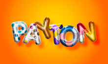 Payton Female Name, Colorful Letter Balloons Background