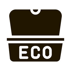 Poster - Eco Material Package For Street Food glyph icon . Carton Material Open And Closed Packaging Pictogram. Parcel, Box Shipping Equipment Black And White Contour Illustration