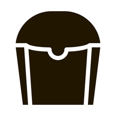 Poster - Carton Container For French Fries Packaging glyph icon . Carton Open And Closed Packaging Pictogram. Parcel, Box Shipping Equipment Monochrome Illustration