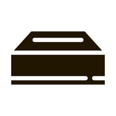 Poster - Delivery Container Packaging Element glyph icon . Carton Open And Closed Packaging Pictogram. Parcel, Box Shipping Equipment Monochrome Illustration
