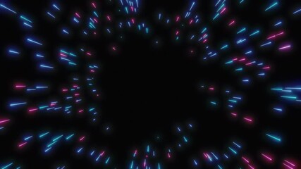 Wall Mural - warp speed motion graphic seamless loop. 4k blue light futuristic technology background. 3d renderin