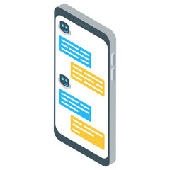 Canvas Print - 
Smartphone chatting vector in isometric design 
