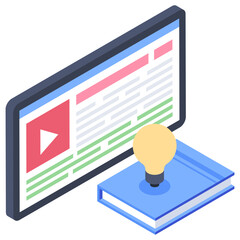 Canvas Print - 
Web video icon, isometric design vector 
