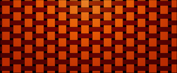Poster - abstract red background with black grunge borders, triangle shapes in red transparent layers with an