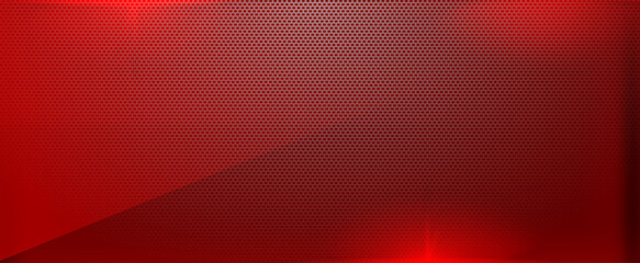 Poster - abstract red background with black grunge borders, triangle shapes in red transparent layers with an