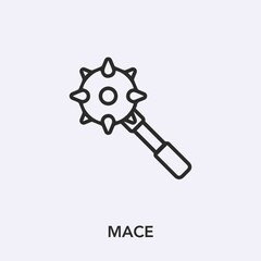 Poster - mace icon vector. Linear style sign for mobile concept and web design. mace symbol illustration. Pixel vector graphics - Vector.	