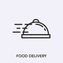 Poster - food delivery icon vector. Linear style sign for mobile concept and web design. food delivery symbol illustration. Pixel vector graphics - Vector.	