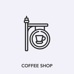 Poster - coffee shop icon vector. Linear style sign for mobile concept and web design. coffee shop symbol illustration. Pixel vector graphics - Vector.	