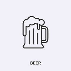 Poster - beer icon vector. Linear style sign for mobile concept and web design. beer symbol illustration. Pixel vector graphics - Vector.	