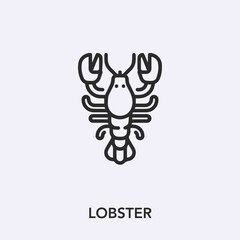 Poster - lobster icon vector. Linear style sign for mobile concept and web design. lobster symbol illustration. Pixel vector graphics - Vector.	