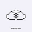 fist bump icon vector. Linear style sign for mobile concept and web design. fist bump symbol illustration. Pixel vector graphics - Vector.	