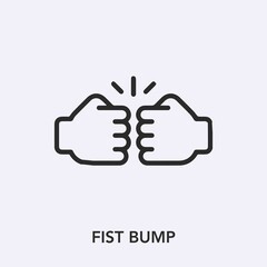 Poster - fist bump icon vector. Linear style sign for mobile concept and web design. fist bump symbol illustration. Pixel vector graphics - Vector.	