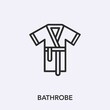 bathrobe icon vector. Linear style sign for mobile concept and web design. bathrobe symbol illustration. Pixel vector graphics - Vector.	