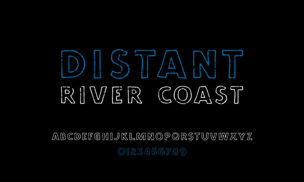 Sans serif font in the style of handmade graphic