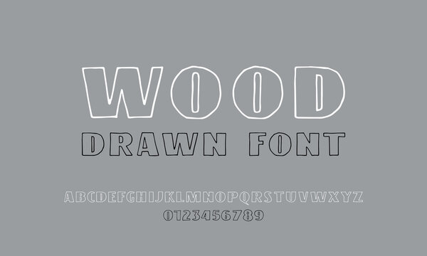 Sans serif font in the style of handmade graphic