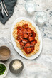 © Pixel Stories/Stocksy - Food: meatball pasta