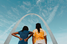 Two Black Girls Under The St. Louis Arch