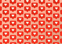 Social Network Love Icon On Pink Background