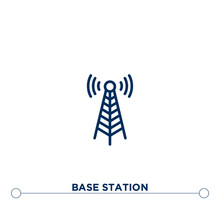 Base Station Outline Vector Icon. Thin Line Black Base Station Icon. Flat Vector Simple Element Illustration. Editable Vector Stroke Base Station Icon On White Background