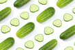 © Andres Victorero/ADDICTIVE STOCK - Cucumber pattern isolated on white background. Cucumis sativus