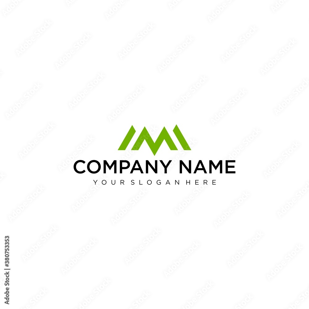 Letter M line logo design. Linear creative minimal monochrome monogram ...