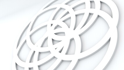 Poster - 3d rendering of abstract rings inside each other. Geometric circles shapes with rotating effect, computer generated