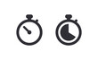 Stopwatch icon. Stopwatch. Vector timer. Measurement icon. Time clock sign. Watch icon. Vector illustration. Time answer. Sports watch. Speed measurement. Time measurement. Out on time. Time is over.