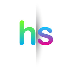 Initial Letter HS Lowercase Logo green, pink and Blue, Modern and Simple Logo Design.