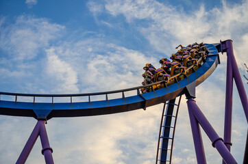 bizarro roller coaster at six flags great adventure's in jackson township, new jersey, usa