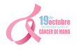 19 October Breast Cancer World day in Spanish. Dia mundial contra el cancer de mama vector.