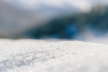 Winter background of shiny snow