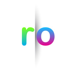 Initial Letter RO Lowercase Logo green, pink and Blue, Modern and Simple Logo Design.