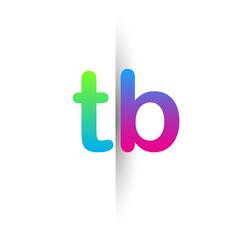 Initial Letter TB Lowercase Logo green, pink and Blue, Modern and Simple Logo Design.