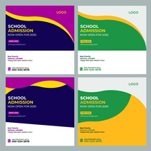 School Admission Social Media Post, Back To School Admission Social Media Post Template Design, Education Advertisement, Facebook Post,