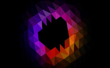 Fototapete - Dark Black vector polygon abstract layout. Triangular geometric sample with gradient.  New texture for your design.