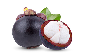 Mangosteen on white background