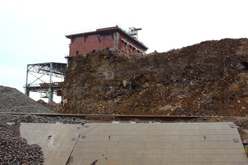 construction site with an abandoned building