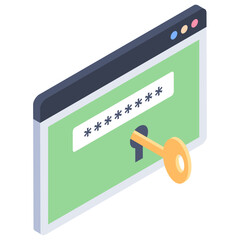 Canvas Print - 
Web login icon in isometric vector design.
