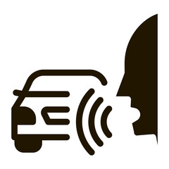 Poster - Machine Voice Control Icon Vector . Contour Illustration