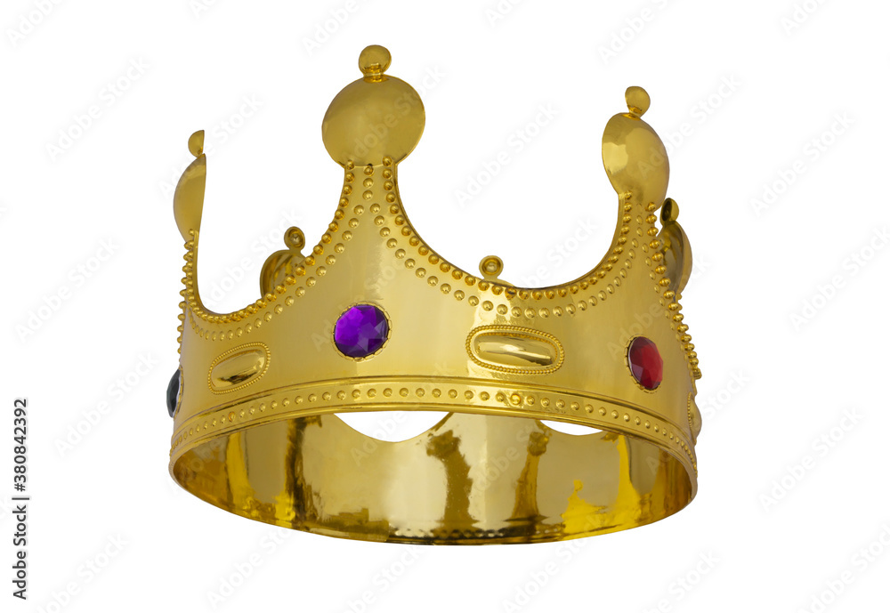 Gold crown isolated on white background Stock Photo | Adobe Stock