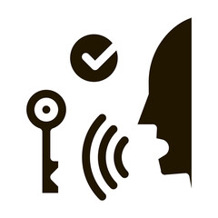 Poster - Security System Voice Control Icon Vector . Contour Illustration