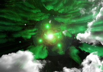 galaxy in a free space. 3d rendering