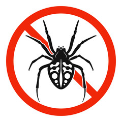 The spider with red ban sign. STOP spider sign