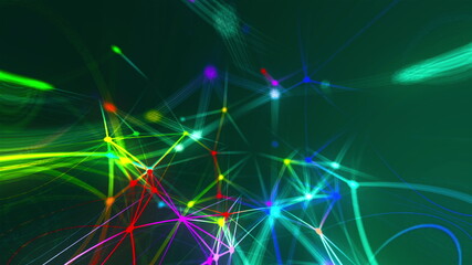 Poster - Abstract connection dots. Technology background. Network concept. 3d rendering