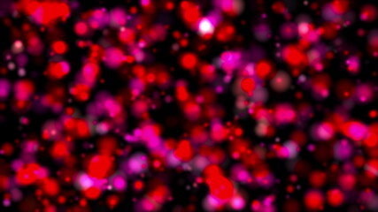 Poster - 3D rendering colorful blurry spots create bokeh on black. Computer generated abstract backdrop