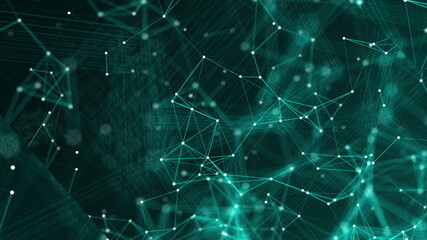 Poster - Abstract connection dots. Technology background. Network concept. 3d rendering