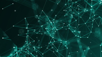 Poster - Abstract connection dots. Technology background. Network concept. 3d rendering