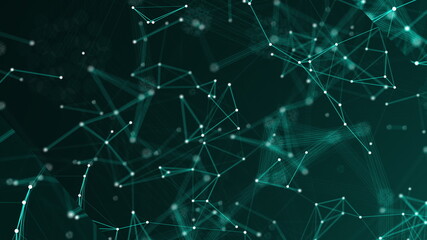 Poster - Abstract connection dots. Technology background. Network concept. 3d rendering