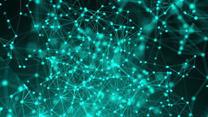 Poster - Abstract connection dots. Technology background. Network concept. 3d rendering